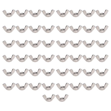 50-delars sortiment av vingmuttrar, 304 rostfritt stål, vingmutter DIN 315, hårdvarudelar M4