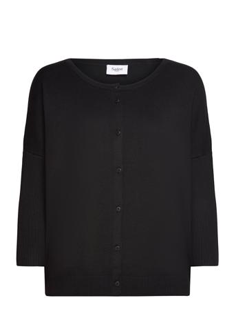 Milasz Rib Sl Cardigan Strikkegenser Cardigan Svart Saint Tropez*Betinget Tilbud