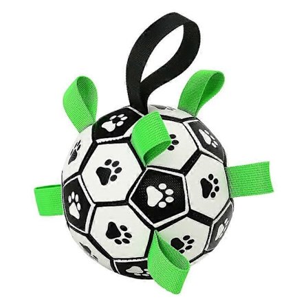 1 stk. egnet til fodbold med gribeknopper, interaktivt hundelegetøj, egnet til trækningslege