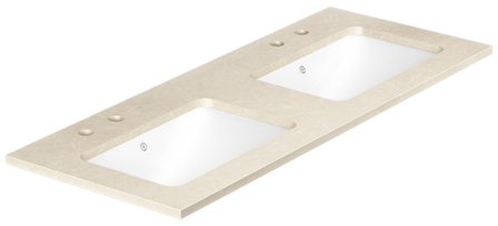 Gustavsberg Ducentic GB71DCWT12CC22 Stenbänkskiva 120 cm, beige,2 hoar, 4 blandarhål, Badrum