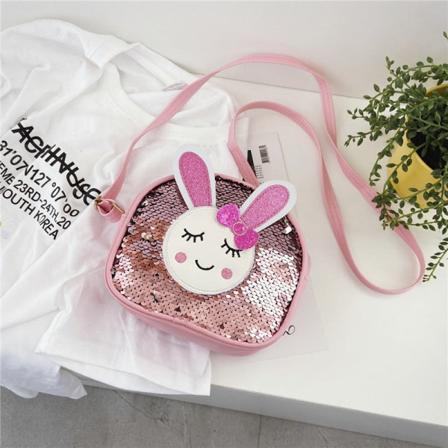 Barn Barn Ryggsekk Småbarn skoleveske Crossbody Mote Søte prinsesse Bunny paljetter Pink