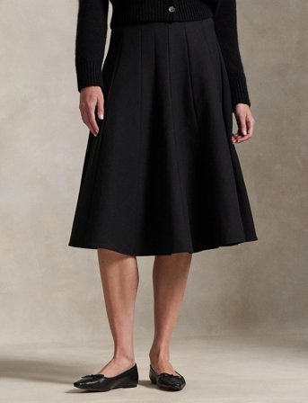 Polo Ralph Lauren Gabardine A-Line Skirt - Black - 32