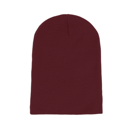 Beechfield - Röd longbeanie Beanie - Burgundy Long Blank Beanie @ Hatstore
