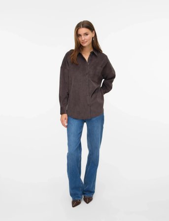 Vero Moda Vmsanne Courderoy Ls Shirt Wvn Ga Noos - Brown - XS
