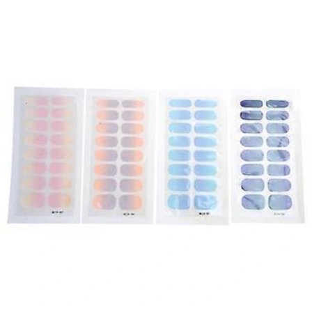 4 ark selvklæbende gel neglestrimler, neglekunst klistermærker, gradient neglelak klistermærker, negledekaler, negledekoration CSZH3