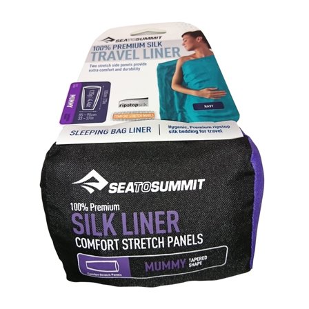 Sea to summit Premium Silk Travel Liner travel sheets Blue OneSize