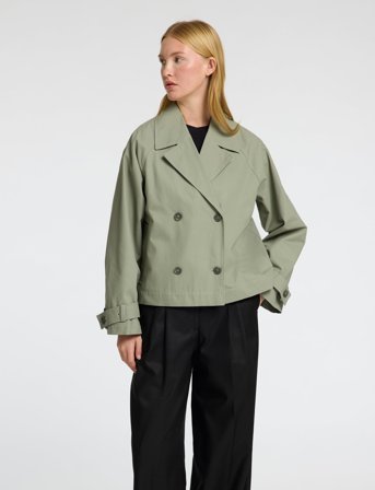 Selected Slfcilo Short Trenchcoat Noos - Green - 42