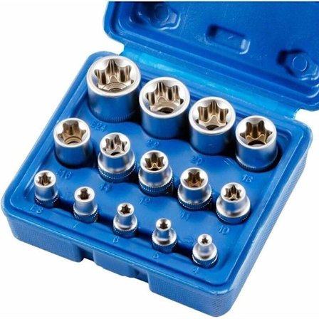 14 stk. E4-E24 E-Torx Hex Hun Torx Top Sæt