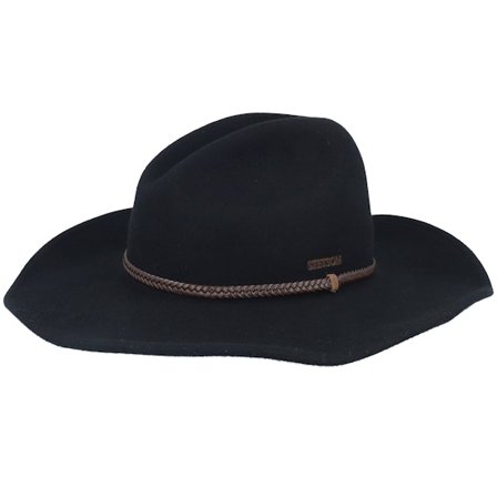 Stetson - Sort western Hat - Woolfelt Black Western @ Hatstore