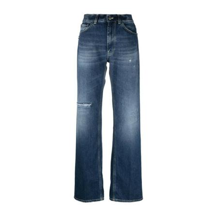 Dondup, Wide Jeans Blauw, Dames, Maat:W27