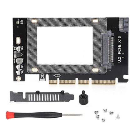 JEYI Adapterkort PCIE X16 til U.2 SFF8639 til SSD SATA3.0 Dobbel Port Selvforsynt Utvidelseskort YEMMA