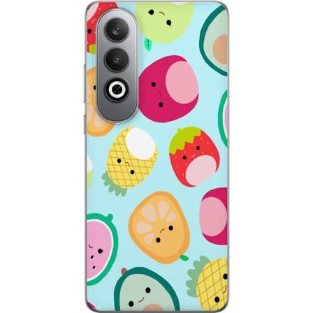 Kompatibel Mobilcover til OnePlus Nord CE4 Mønster af kawaii frugter som jordbær citron ananas og avocado på lyseblå baggrund