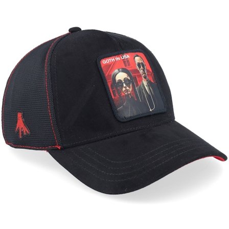 Capslab - Sort trucker Kasket - Art Goth In America Black A-Frame Trucker @ Hatstore