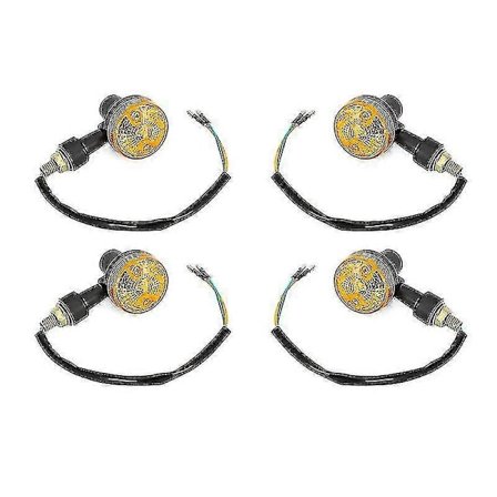 2024 Nye 4 X LED Blinklys 6V Blinklys Amber Motorcykel Blinklys 6 Volt Blinklys Motorcykel