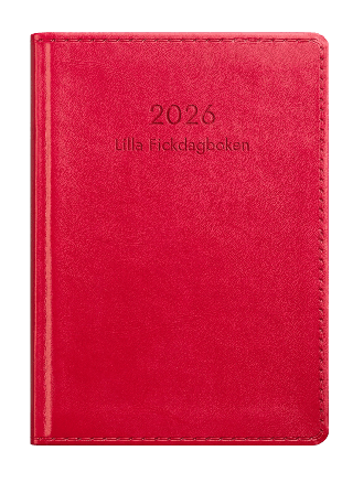 Burde Kalender 2026 Lilla Fickdagboken rött konstläder Kalendrar Röd 10,4x7,3x1,1
