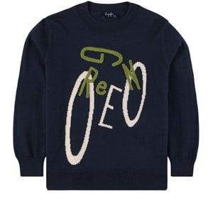 Il Gufo Blue Graphic Print Sweater 5 Years - Jumpers and knitwear - 5 years - Navy