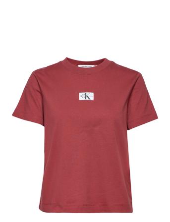 Badge Seaming Tee T-shirt Top Rød Calvin Klein Jeans