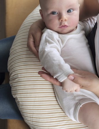 Fabelab Nursing Pillow Cover - Caramel Stripes - Beige - ONE SIZE