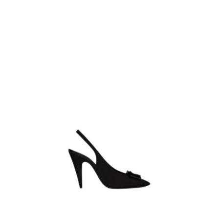 Saint Laurent, Bow-detail Logo-plaque Pumps Czarny, Kobieta, Rozmiar: 39 EU