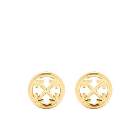 Off White, Earrings with logo Geel, Dames, Maat:ONE Size