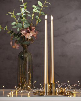 Batteridriva LED antikljus metall 2-pack Guld - 39 cm - Star Trading