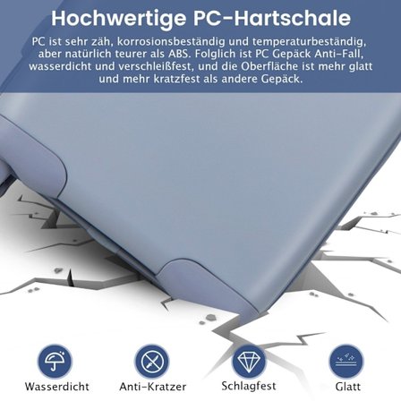 20” handbagageresväska med spinnerhjul & TSA-lås PC-hårt fodral med klistermärke 38 x 22 x 57 cm Blå