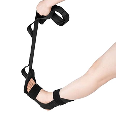 Stræk Bånd, Fod og Læg Strækkere - Fleksibilitet Udstyr Yoga Reb Stræk Fod Drop Ben Rehabilitering Krop Træningsværktøj, Sort