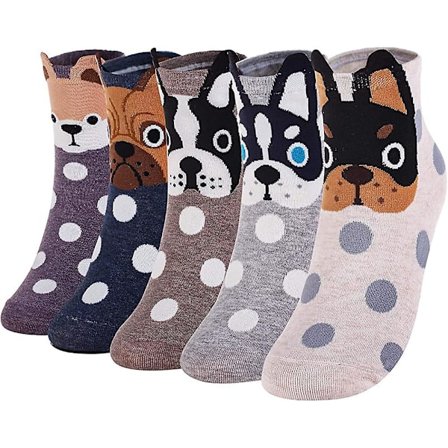 Damstrumpor i bomull, roliga djurälskare, presentförpackning, Acsergery