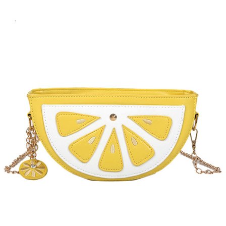 Personlig rolig frugt citron taske, enkel skulder diagonal straddle kæde taske, mobiltelefon dametaske