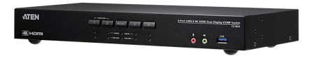 ATEN CS1844 4-Port USB 3.0 4K HDMI Dual Display KVMP Switch - KVM / lyd / USB-svitsj - 4 porter