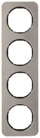 Hager 10142116 Dekkramme 4 rom, R.1 Glass/svart, Strømbrytere & vegguttak