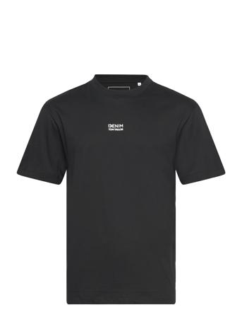 Relaxed Printed T-Shirt T-shirts Short-sleeved Svart Tom Tailor*Betinget Tilbud