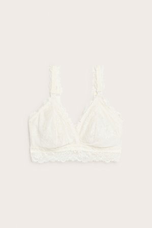 Kappahl | Stanik do karmienia, z koronki Offwhite M | Offwhite