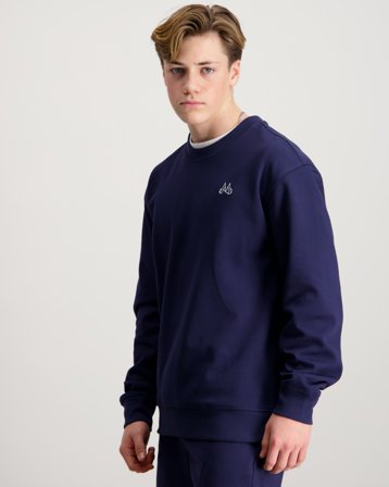 MAGGIORE Double Knit Crew Neck Blå Genser Gutt - Kids Brand Store
