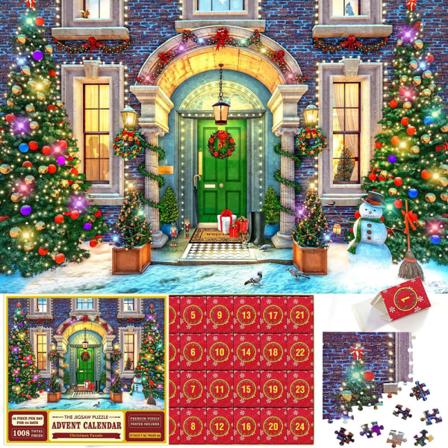 Pussel Adventskalender 2023, 1008 Pusselbitar 24 Dagar Jul