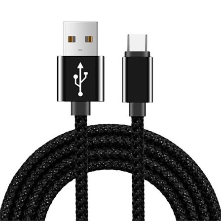 Kabel Telefonoplader Telefon [2M] Flettet Nylon USB-kabel Hurtigopladningstelefonkabel til telefontype - 2 meter opladningsledning
