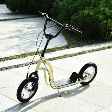 Lasten Skootteri 5-Vuotiaasta Skootteri Lasten Skootteri Kaupunkiskootteri Lasten Skootteri Potkulauta Ilmarenkailla 12 Tuumaa Kumia Alumiini Beige 12