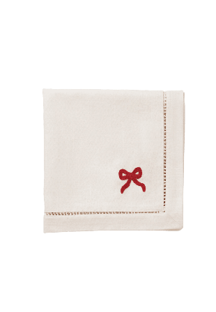 Pick A Poppy Bow Servett - 45x45 Cm Bordstextil Röd