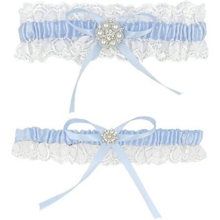 Blonde Bryllupsstrømpebånd for bruden, Strømpebåndsett for kvinner til bryllup og ball