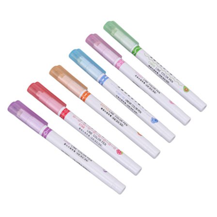 Curve Highlighter Pen Set Ergonomic 6 Color Curve Pens Highlighters Marker för konst kontors skolmaterial