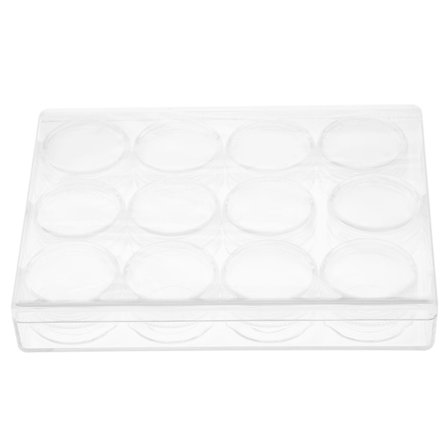 Rektangulär genomskinlig plast smyckespärlor ring förvaringsbehållare låda set (12 runda flaskor)