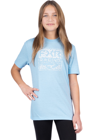 T-skjorte FXR Emblem Premium Barn -Dirtbike Maui blå/hvit gepard L