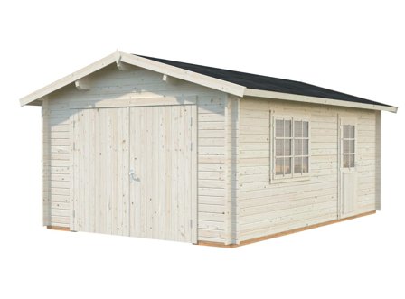 Palmako Roger Garage 19,8 m²/inv. 19 m², med port, obehandlad, Stugor & förråd