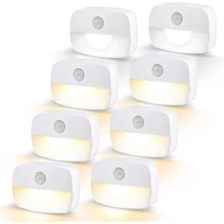 LED natlys med bevægelsessensor, indendørs natlys skabsbelysning, bil