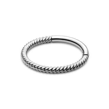 Piercing aro estilo cable de acero quirúrgico plateado de 8 mm para hombres - Joyas para piercing en el labio
