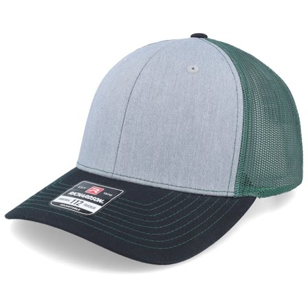 Richardson - Grå trucker Caps - 112 Tri Heather Grey/Dark Green/Black Trucker @ Hatstore