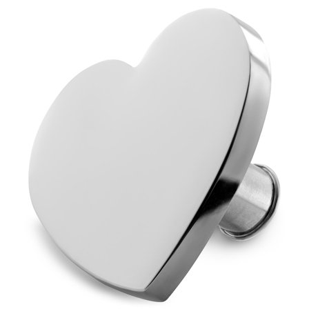 Silver-tone Stainless Steel Heart Watch Charm for Men - Watch Accessories