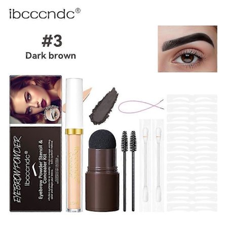 Kulmakarvojen muotoilusetti, ammattimainen vedenkestävä kulmakarvapuuteri, yhden vaiheen kulmakarvapuuterimeikki 12 uudelleenkäytettävällä 