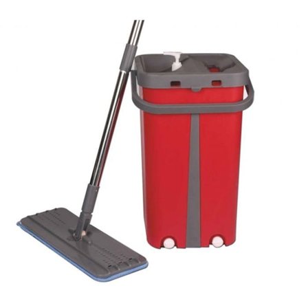 Platt mopp mikrofiber vridsystem Röd Cenocco CC9077-RD