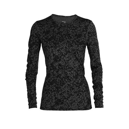 Icebreaker Women's Merino 200 Oasis Long Sleeve Crewe Thermal Top Forest Shadows Women base layer tops Black L